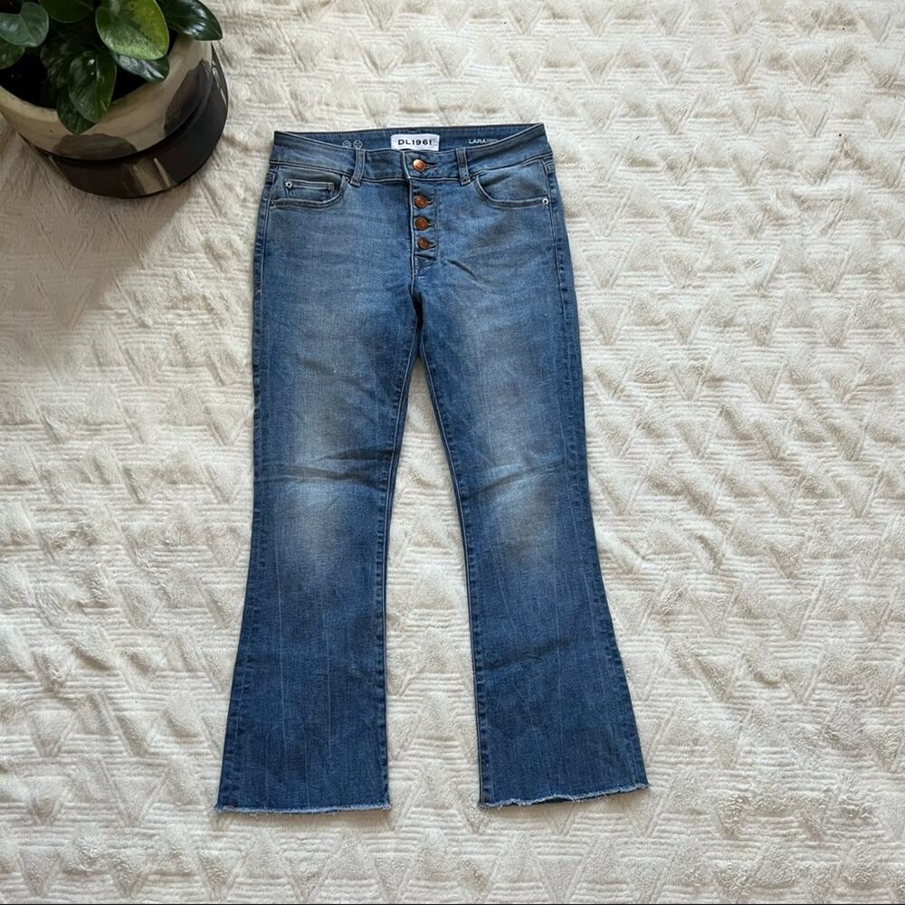 DL1961 Lara Cropped Flare Button Fly Jeans